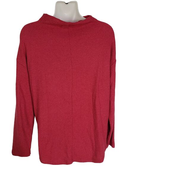 Old Navy Women Sweater Medium Relaxed Plush Boat Neck Deep Fuchsia Pink Pullover - Picture 2 of 9